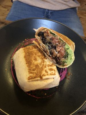 Breakfast Burrito comes vegan or vegetarian  at Hunter Gatherer in Portsmouth