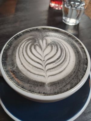 Charcoal latte at Hunter Gatherer in Portsmouth