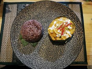 Cambodia rice dish at Vegetal Wonder in Siem Reap