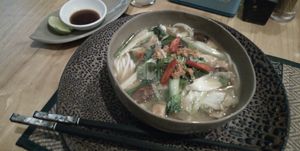 Japanese Udon noodle soup at Vegetal Wonder in Siem Reap