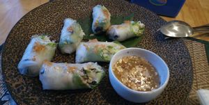 Fresh spring rolls at Vegetal Wonder in Siem Reap