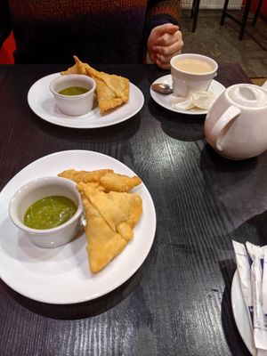 vegetable samosas at Slon Bar in Lviv