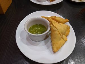 vegetable samosas at Slon Bar in Lviv