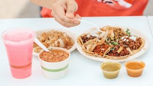 One of Each Taco Meal. Onions on the side. at Cosmos Kitchen Food Truck - Pop Up in Mc Allen