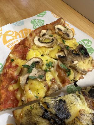 Vegan mozzarella and mushroom - tasty but nothing special   at Latin Pizza in Bucharest