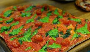 One of the 6 vegan pizza types at Latin Pizza in Bucharest