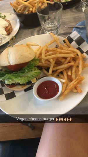 Vegan cheese burger  at The Backyard in Geelong