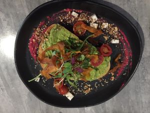 Avo smash at The Backyard in Geelong