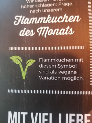 Speisekarte mit Label at Le Feu in Celle