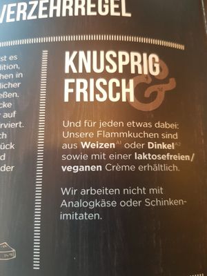 Vegane Crème statt Rahm at Le Feu in Celle