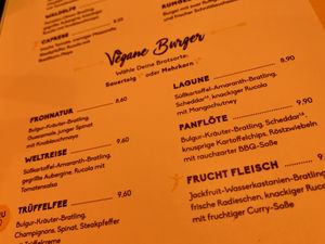 menu at Peter Pane in Leipzig