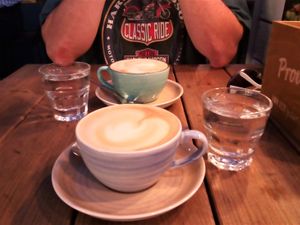 Cappuccinos at Vrohstoff in Wurzburg