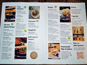 Menu at Vrohstoff in Wurzburg
