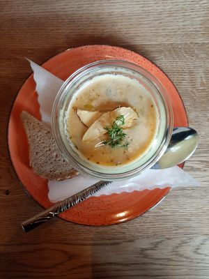 French Porree Soup at Vrohstoff in Wurzburg