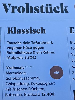 dairy cheese & egg for extra fee at Vrohstoff in Wurzburg