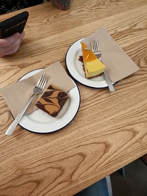 Passionfruit cheesecake and peanut butter millionaires shortbread at The Bristol Loaf in Bristol