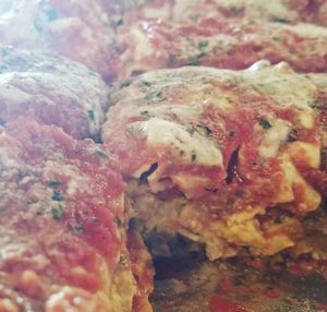 Vegan “meat” lasagna  at Moonlight Cafe in Brewster