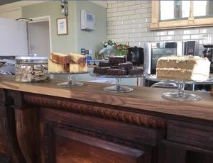 Freshly made vegan brownies!  at Mannings Grocers in Fishguard