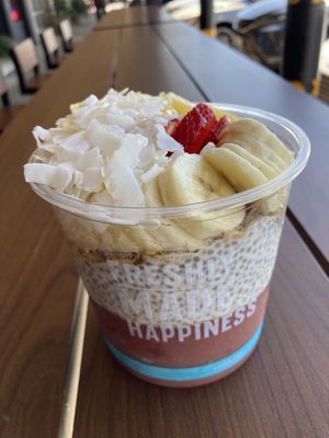 Açaí mango bowl with added vanilla chia layer (my favorite part of it!)  at Nekter Juice Bar in Stockton