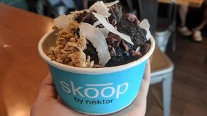 Charcoal Vanilla Skoop   at Nekter Juice Bar in Stockton