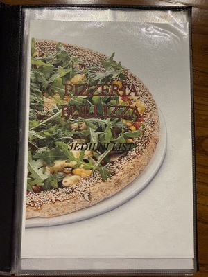 Menu  at Bullizza in Ljubljana