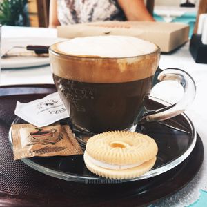 Soy capuccino. at Bullizza in Ljubljana