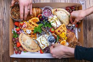 Afternoon Tea & Brunch style grazing boxes available for collection & delivery - healthier takeaway options at Wild and Wild in Congleton