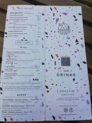 Drinks Menu June 2021 at Wild and Wild in Congleton