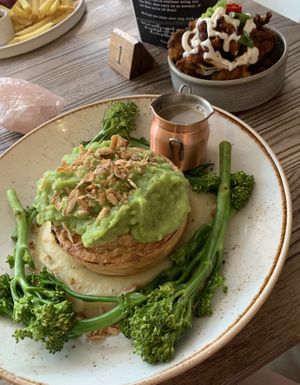 Pie & miso mash with bang bang cauliflower  at Wild and Wild in Congleton