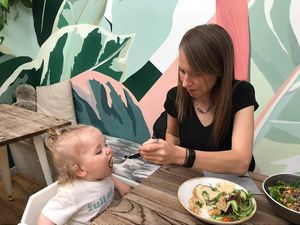 Feeding our toddler at W&W  at Wild and Wild in Congleton