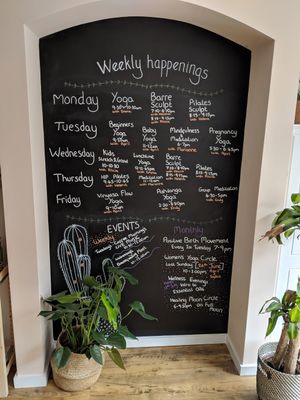 Events board at Wild and Wild in Congleton