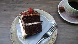 Chocolate cake at Wild and Wild in Congleton