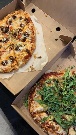 Cheeseburger and antipasti pizza at Be The Change - Bake a Difference in Worcester