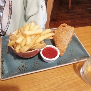Tofu fish & chips at Be The Change - Bake a Difference in Worcester