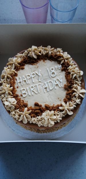 Ordered vegan lotus biscuit cake at Be The Change - Bake a Difference in Worcester