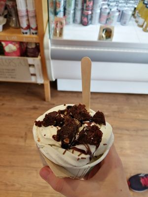 Vegan salted caramel brownies Mr whippy at Be The Change - Bake a Difference in Worcester