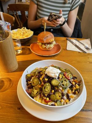 Loaded nachos (a special) dirty burger  at Be The Change - Bake a Difference in Worcester