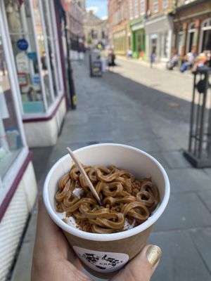 Vegan soft serve ice cream with biscoff topping!😍  at Be The Change - Bake a Difference in Worcester