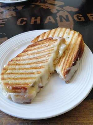 Garlic mushroom cheese toastie at Be The Change - Bake a Difference in Worcester