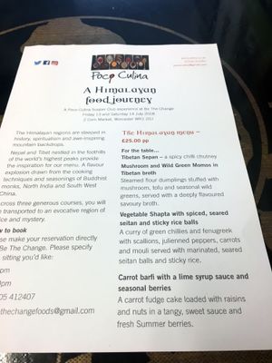 Kitchen Takeover Set Menu (Kitchen Takeover - Food by Poco Culina) at Be The Change - Bake a Difference in Worcester