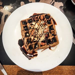 Buckwheat Waffle with Chocolate & Toasted Nuts  at Be The Change - Bake a Difference in Worcester