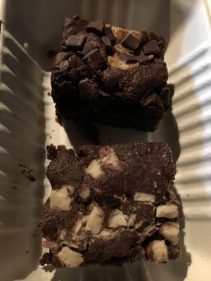 Peanut brownie and white chocolate brownie each with their own unique flavors. Perfect examples of how brownies should be. Soooo good! at Be The Change - Bake a Difference in Worcester