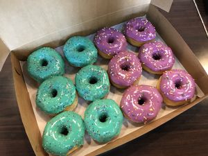 Custom birthday batch  at Sweet Retreat Donuts in Long Beach