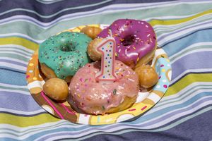 Birthday doughnuts  at Sweet Retreat Donuts in Long Beach