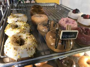 Vegan cake options  at Sweet Retreat Donuts in Long Beach