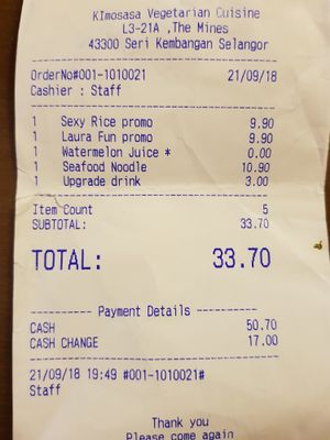 reasonable price no service fee at Kimosasa - Mines Shopping Mall in Seri Kembangan