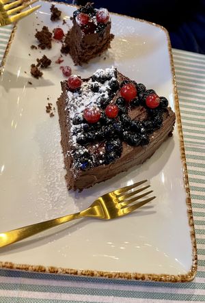 Chocolate cake with berries   at Ziga in Verona