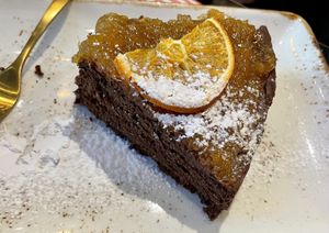 Chocolate cake with orange marmalade   at Ziga in Verona