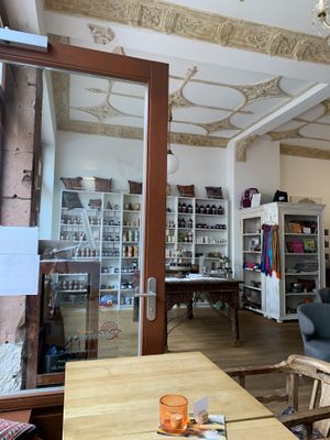 A lot of varieties of teas, and spices etc at AyurSoul in Frankfurt