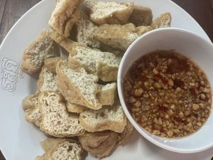 Tofu with peanut and chilli   at Ran Jay Jay Noi in Phrae